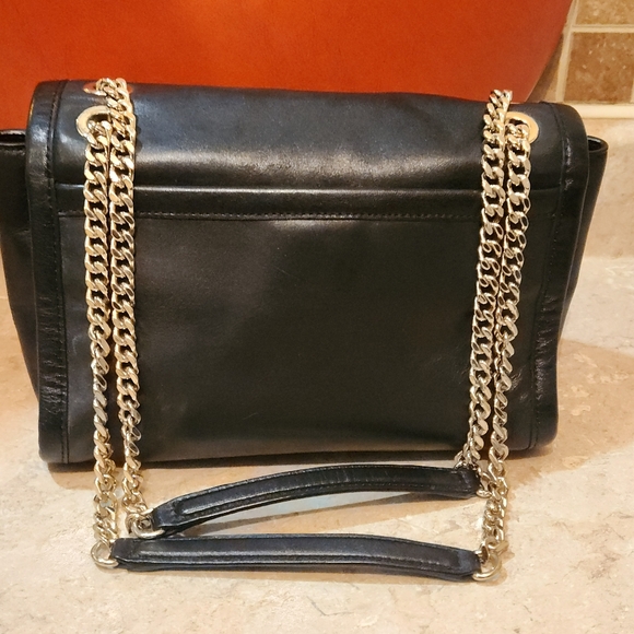 Coach Vintage Black Ranger Leather Crossbody Bag With Gold Chain 🔥🔥 - Picture 5 of 16